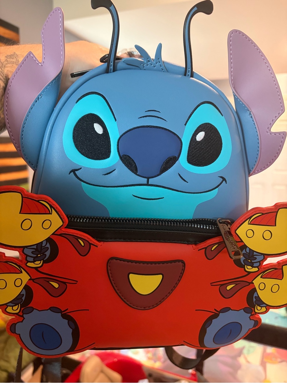 Loungefly Stitch Face Backpack - Blue, Red & Purple Accents
